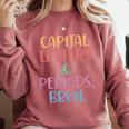 Capital Letters And Periods Bruh Bruh Teacher Women Comfort Colors Sweatshirt Crimson
