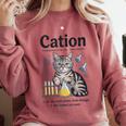 Cation Shirt Cat Science Chemistry Teacher Chemist Pun Comfort Colors Sweatshirt Crimson