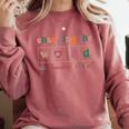 Changing The World One Phoneme At a Time Phonics Teacher Men Women Girls Kids Comfort Colors Sweatshirt Crimson