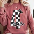 Checkered Fourth Grade Back To School Teachers Students Comfort Colors Sweatshirt Crimson Checkered Fourth Grade Back To School Teachers Students Comfort Colors Sweatshirt Crimson