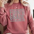 Checkered Fourth Grade Teacher Team Crew Back To School Comfort Colors Sweatshirt Crimson Checkered Fourth Grade Teacher Team Crew Back To School Comfort Colors Sweatshirt Crimson