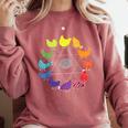 Chicken Themed Color Wheel Educational Art Teacher Artist Men Women Girls Kids Comfort Colors Sweatshirt Crimson