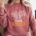 Choir Teacher I Hear Voices Chorister Church Choral Music Comfort Colors Sweatshirt Crimson