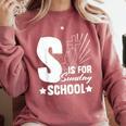 Christian Teacher S Is For Sunday School Essentials Comfort Colors Sweatshirt Crimson