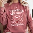 Christmas Candy Cane Work Of Heart Fourth 4th Grade Teacher Comfort Colors Sweatshirt Crimson Christmas Candy Cane Work Of Heart Fourth 4th Grade Teacher Comfort Colors Sweatshirt Crimson