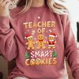 Christmas Teacher Of Smart Cookies Gingerbread Man Teaching Comfort Colors Sweatshirt Crimson Christmas Teacher Of Smart Cookies Gingerbread Man Teaching Comfort Colors Sweatshirt Crimson