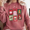 Christmas Teacher Stamps Comfort Colors Sweatshirt Crimson