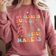 My Class Is Full Of Treble Makers Funny Music Teacher Groovy Men Women Girls Kids Comfort Colors Sweatshirt Crimson