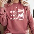 Coffee Teach Repeat Women's Misses Plus Size Teacher Comfort Colors Sweatshirt Crimson Coffee Teach Repeat Women's Misses Plus Size Teacher Comfort Colors Sweatshirt Crimson