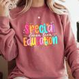 Color Special Education Squad Groovy Dream Team SPED Teacher Comfort Colors Sweatshirt Crimson