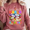 Color The World With Kindness Crayon Positivity Teacher Comfort Colors Sweatshirt Crimson