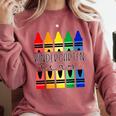 Colorful Crayon Kindergarten Team Tee For Teachers Students Men Women Kids Comfort Colors Sweatshirt Crimson Colorful Crayon Kindergarten Team Tee For Teachers Students Men Women Kids Comfort Colors Sweatshirt Crimson