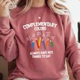 Complementary Colors Art Teacher Pun Shirt Comfort Colors Sweatshirt Crimson
