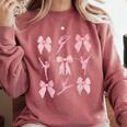 Coquette Bow Ballet Dance Teacher Coquette Women Dancing Comfort Colors Sweatshirt Crimson