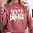 Cougars Teacher Student School Sports Fan Team Spirit Comfort Colors Sweatshirt Crimson