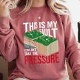 Couldn't Take The Pressure Geology Earth Science Teacher Comfort Colors Sweatshirt Crimson