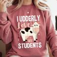 Cow Teacher Lover Comfort Colors Sweatshirt Crimson Cow Teacher Lover Comfort Colors Sweatshirt Crimson