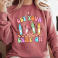 Get Your Cray-On Preschool Teacher Kindergarten Teacher Comfort Colors Sweatshirt Crimson Get Your Cray-On Preschool Teacher Kindergarten Teacher Comfort Colors Sweatshirt Crimson