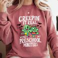 Creepin It Real Monster School Preschool Teacher Halloween Comfort Colors Sweatshirt Crimson Creepin It Real Monster School Preschool Teacher Halloween Comfort Colors Sweatshirt Crimson