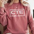 CTE Career And Technical Education -Adults CTE Teacher Health Theme Small Short Sleeve Comfort Colors Sweatshirt Crimson