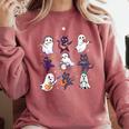 Cute Ghost Cat Playing Musical Halloween Music Teacher Comfort Colors Sweatshirt Crimson Cute Ghost Cat Playing Musical Halloween Music Teacher Comfort Colors Sweatshirt Crimson