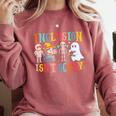 Cute Inclusion Isn't Scary Teacher Skeleton Ghost Halloween Comfort Colors Sweatshirt Crimson