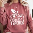 Cute Substitute Teacher Appreciation Men Women Comfort Colors Sweatshirt Crimson