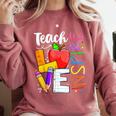 Cute Teach Love And Inspire Men Women Teacher Comfort Colors Sweatshirt Crimson