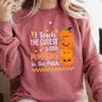 Cute Teacher Halloween For Women Men Teacher Pumpkin Comfort Colors Sweatshirt Crimson