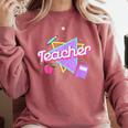 Cute Teacher Shirt 80's 90's Style Retro Old School Teacher For Men Women Comfort Colors Sweatshirt Crimson Cute Teacher Shirt 80's 90's Style Retro Old School Teacher For Men Women Comfort Colors Sweatshirt Crimson