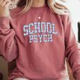 Cute Wildflower School Psych Teacher School Psychologist Comfort Colors Sweatshirt Crimson