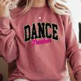 Dance Teacher Leopard Dancing Life Girls Women Dancer Comfort Colors Sweatshirt Crimson