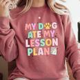 My Dog Ate My Lesson Plan Kindergarten Teacher Dog Lover For Men Women Comfort Colors Sweatshirt Crimson
