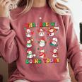 What Are We Doing Today PE Teacher Snowman Christmas Comfort Colors Sweatshirt Crimson