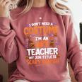 I Don't Need a Costume I'm An Art Teacher Retro Halloween Comfort Colors Sweatshirt Crimson