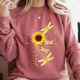 Dragonfly Sunflower Teacher Growth Mindset Choose To Shine Comfort Colors Sweatshirt Crimson