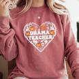Drama Teacher Heart Pumpkin Ghost Halloween Kids Comfort Colors Sweatshirt Crimson Drama Teacher Heart Pumpkin Ghost Halloween Kids Comfort Colors Sweatshirt Crimson