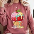 Dripping Apple Ice Cream Cone Cute Teacher Appreciation Comfort Colors Sweatshirt Crimson Dripping Apple Ice Cream Cone Cute Teacher Appreciation Comfort Colors Sweatshirt Crimson