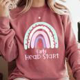Early Headstart Cute Retro Rainbow Teachers Comfort Colors Sweatshirt Crimson