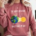 Earth Rotation Earth Day Science Teacher Kids Women Comfort Colors Sweatshirt Crimson
