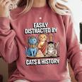 Easily Distracted By Cats & History Teacher Women Men Comfort Colors Sweatshirt Crimson Easily Distracted By Cats & History Teacher Women Men Comfort Colors Sweatshirt Crimson