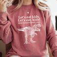 Lets Eat Kids Punctuation Saves Lives Dinosaur Teacher Comfort Colors Sweatshirt Crimson