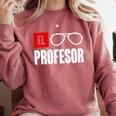 El Professor Money Costume Profesor Glasses Men Teacher Gift Comfort Colors Sweatshirt Crimson