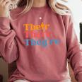 English Teacher Their There Theyre Grammar Men Women Comfort Colors Sweatshirt Crimson