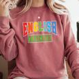 English Teacher Men Women Grammar Class English Teacher Comfort Colors Sweatshirt Crimson English Teacher Men Women Grammar Class English Teacher Comfort Colors Sweatshirt Crimson