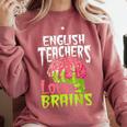English Teachers Love Brains Zombie Teacher School Halloween Comfort Colors Sweatshirt Crimson English Teachers Love Brains Zombie Teacher School Halloween Comfort Colors Sweatshirt Crimson