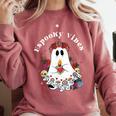 Espooky Vibes Maestra Halloween Spanish Mexican Teacher Comfort Colors Sweatshirt Crimson