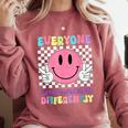 Everyone Communicates Differently Autism Awareness Teacher Comfort Colors Sweatshirt Crimson Everyone Communicates Differently Autism Awareness Teacher Comfort Colors Sweatshirt Crimson