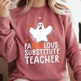 Faboolous Substitute Teacher Halloween Costume Comfort Colors Sweatshirt Crimson