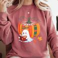 Fall Book Pumpkin Ghost Reading Books Halloween Teacher Comfort Colors Sweatshirt Crimson Fall Book Pumpkin Ghost Reading Books Halloween Teacher Comfort Colors Sweatshirt Crimson